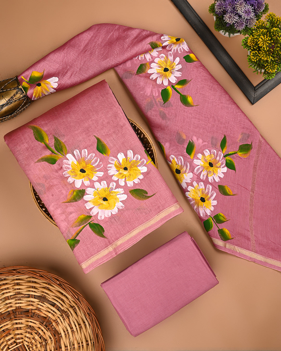 Exclusive Hand Painted Chanderi Silk Suit Set(BSCHACH25)