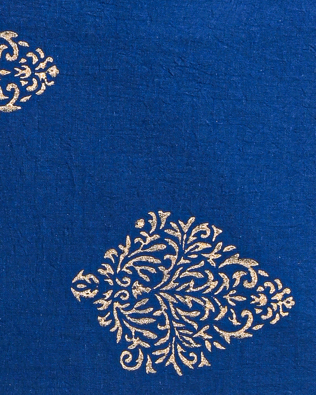 Fresh Blue with Golden Work Hand Block Printed Cotton Suit With Linen Dupatta BSLID11