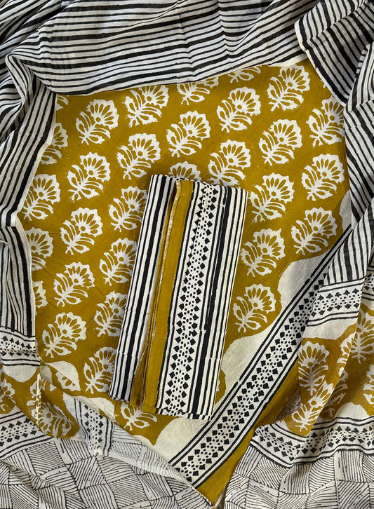 Exclusive Sanganeri Printed Cotton Suit With Cotton Dupatta (BSCOTMU69)